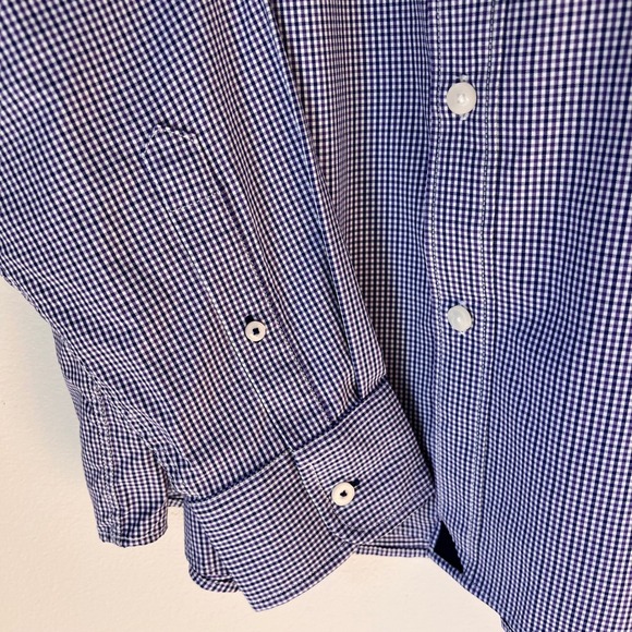 UNTUCKIT Performance Button Down Shirt Mens XX Large Blue Gingham Long Sleeve - Picture 6 of 9